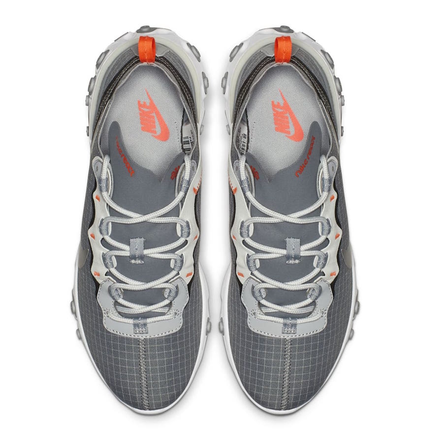 Nike React Element 55 Grid Grey Orange Release Date