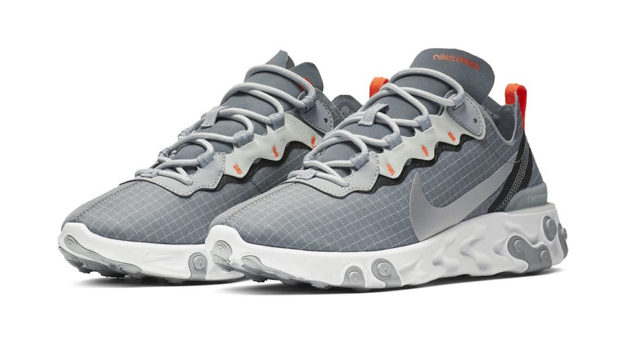 Nike React Element 55 Grid Grey Orange Release Date