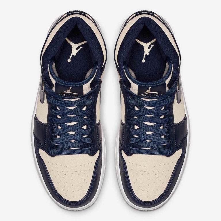 Air Jordan 1 Mid Midnight Navy Light Cream AQ9131-401 Release Date - SBD