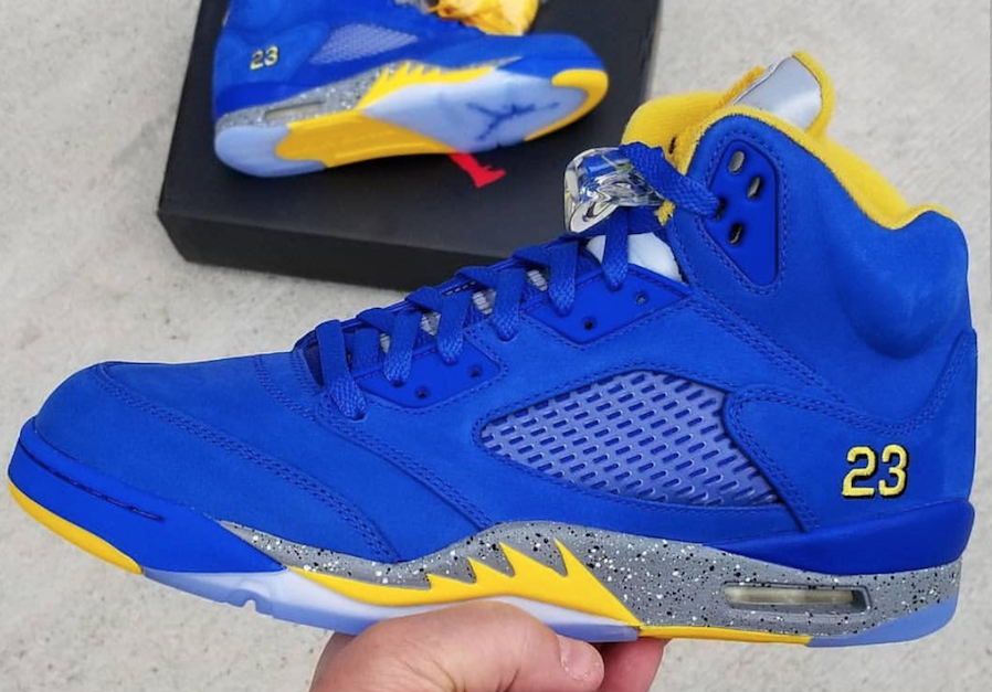 jordan 5s blue and yellow