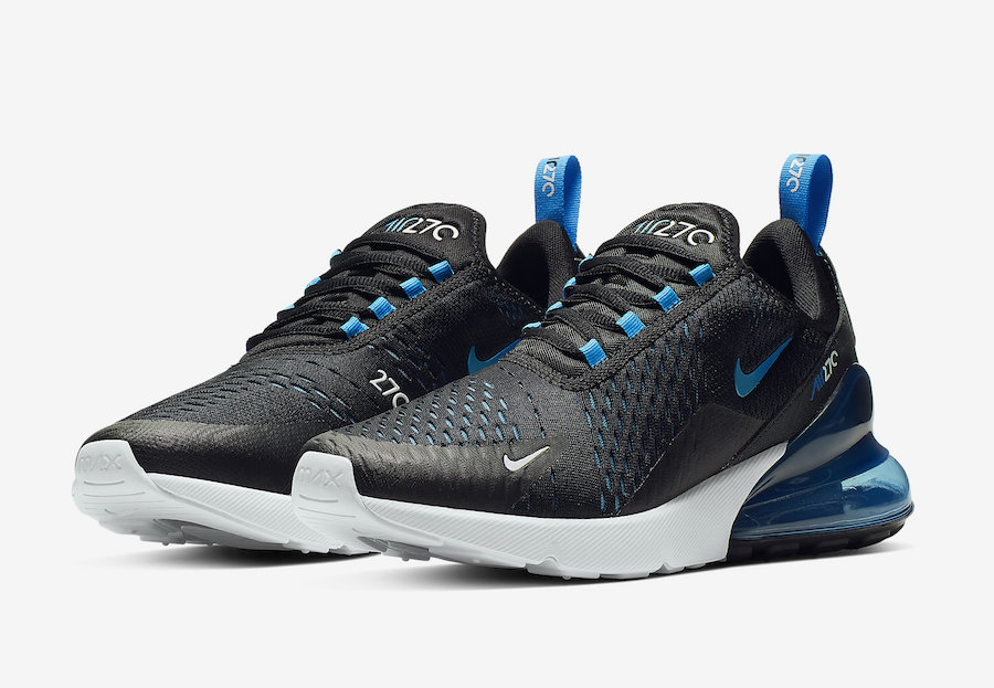 nike air max 270 black and blue mens