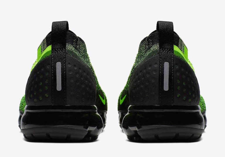 black and neon green vapormax