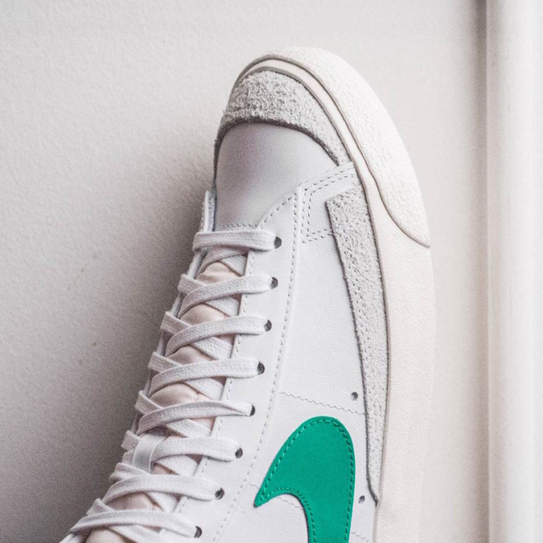 nike blazer mid 77 lucid green on feet