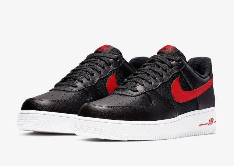 Nike Air Force 1 Low Black University Red CD1516-001 Release Date - SBD