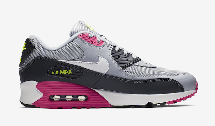 Nike Air Max 90 Grey Pink Volt AJ1285-020 Release Date