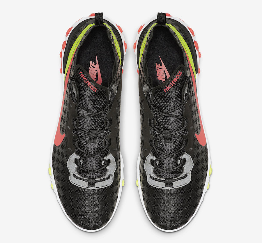 Nike React Element 55 Black Crimson Volt CJ0782-001 Release Date - SBD