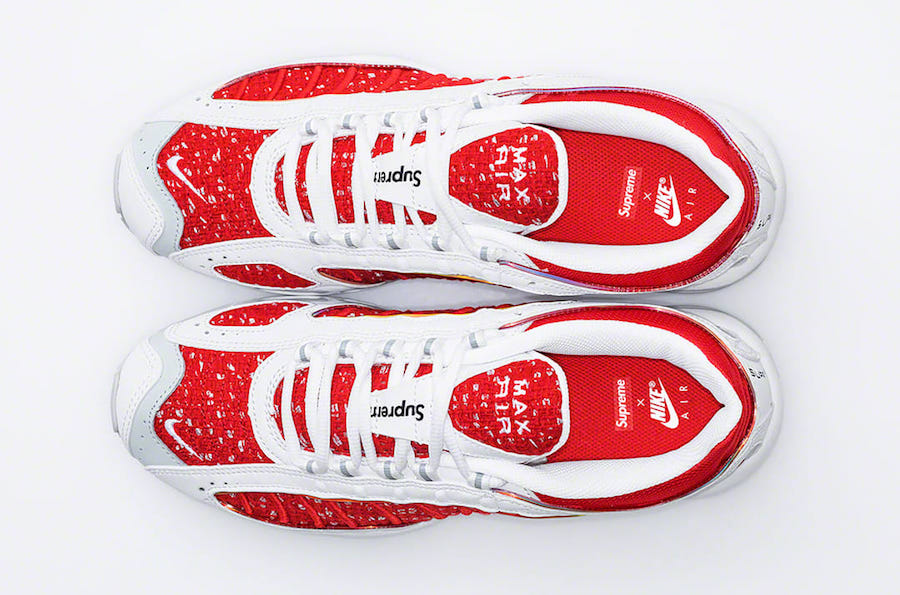 Supreme Nike Air Max Tailwind 4 IV Red White AT3854-100 Release Date