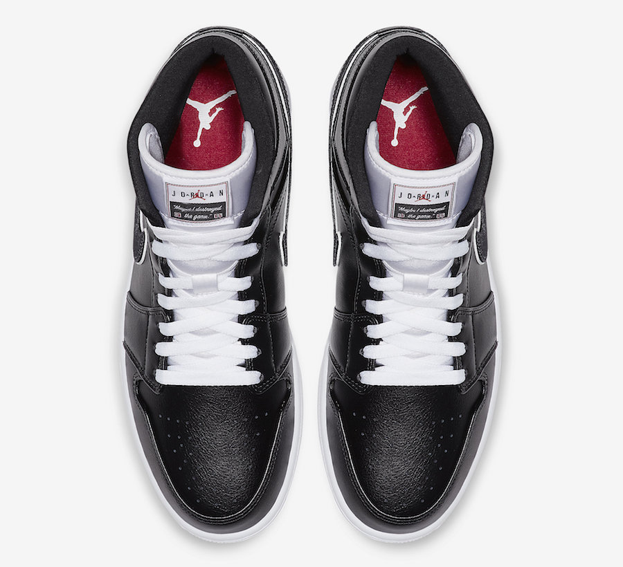 Air Jordan 1 Mid Black White 852542-016 Release Date - SBD