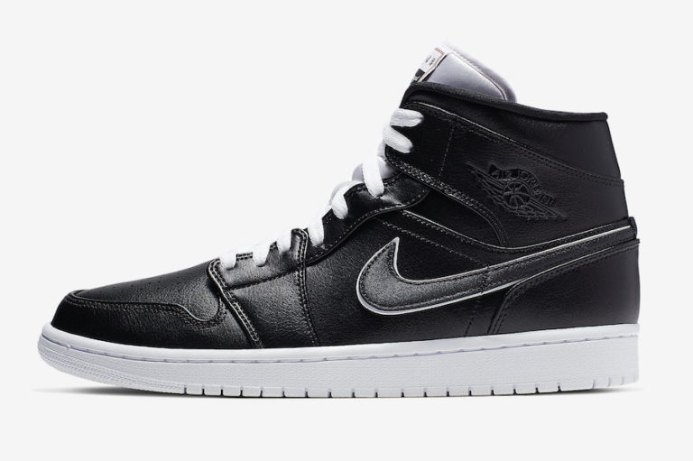 Air Jordan 1 Mid Black White 852542-016 Release Date - Sbd