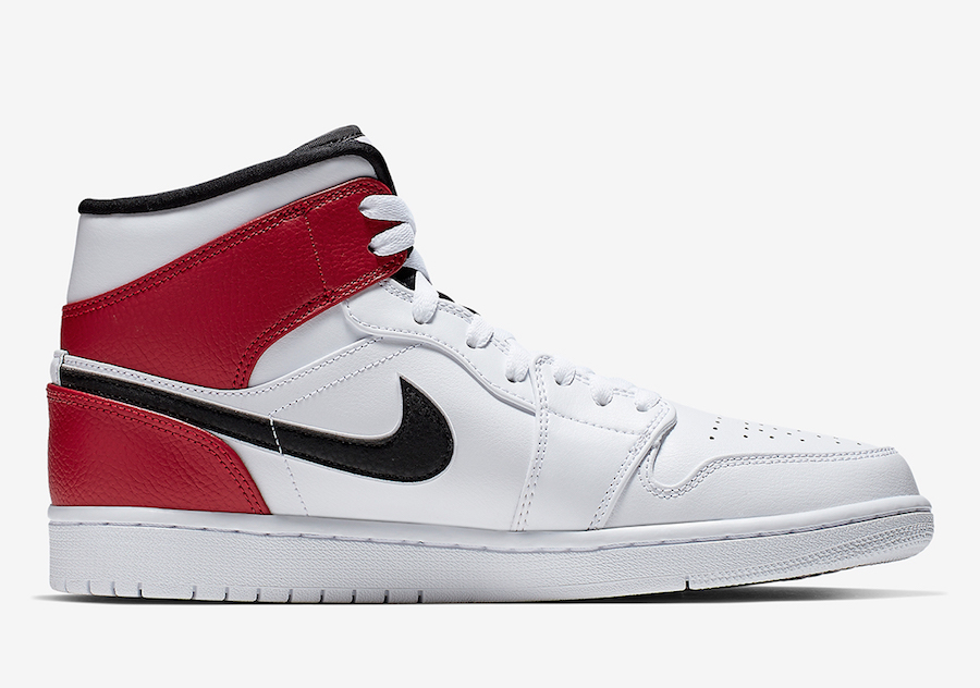 Air Jordan 1 Mid White Red Black 554724-116 Release Date - Sneaker Bar ...