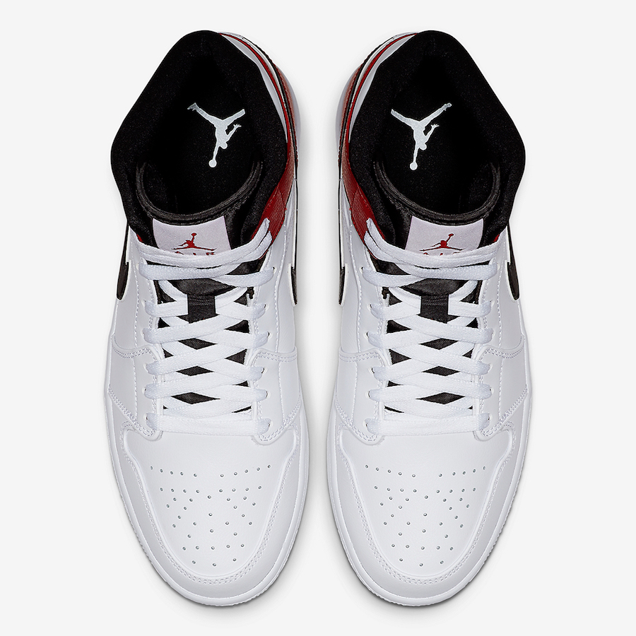 Air Jordan 1 Mid White Red Black 554724-116 Release Date