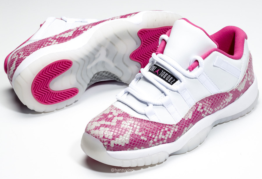 Air Jordan 11 Low Pink Snakeskin White 