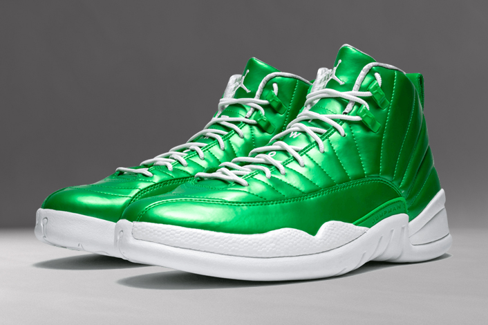 green and white jordan 12
