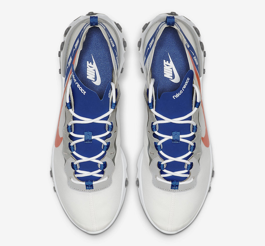 Nike React Element 55 White Game Royal Habanero Red CD7340-100 Release Date