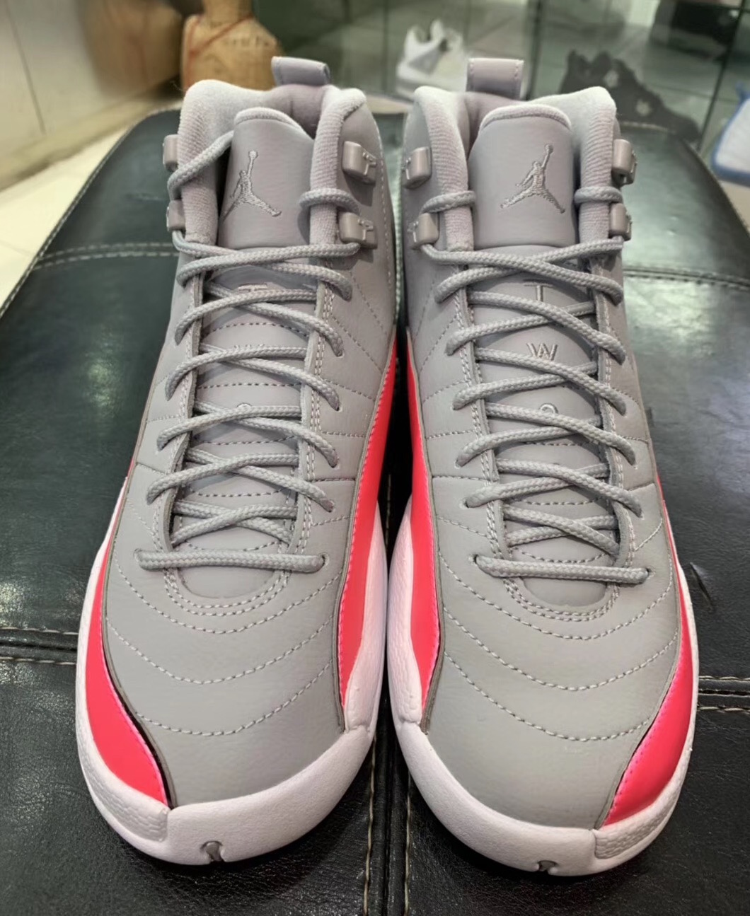 pink and gray 12s jordans \u003e Up to 64 