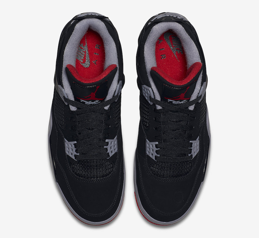 Air Jordan 4 Bred Black Cement 2019 308497-060 Release Date