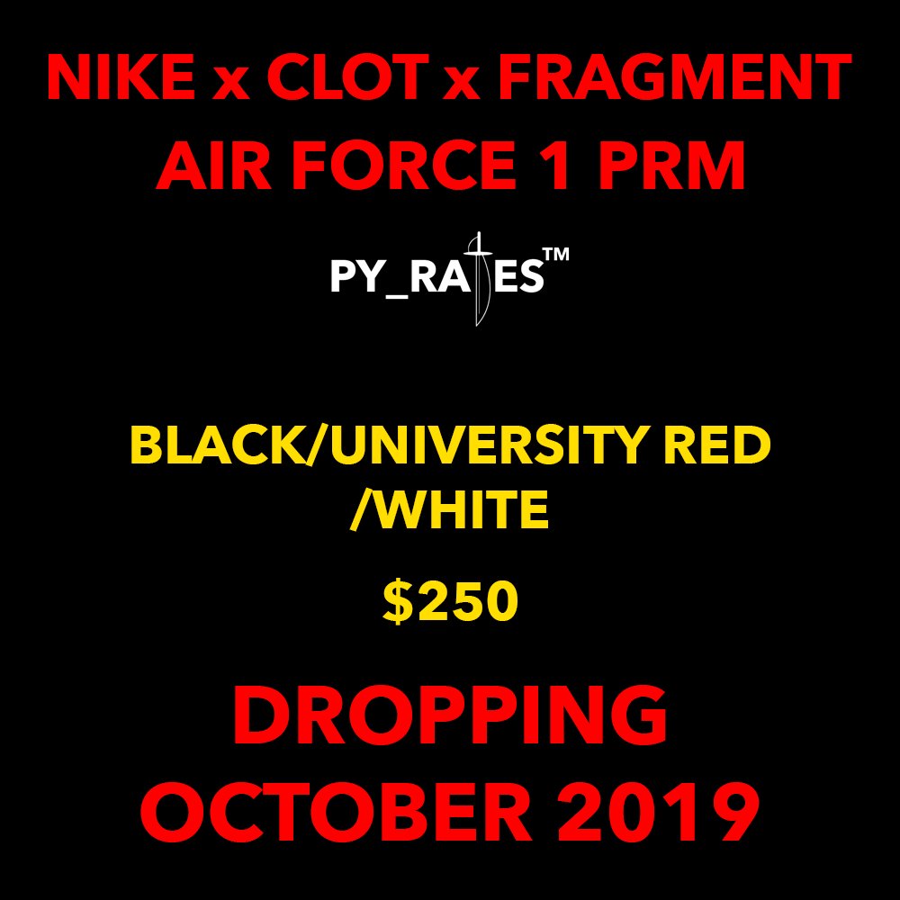 Fragment Clot Nike Air Force 1 Premium Black University Red White Release Date