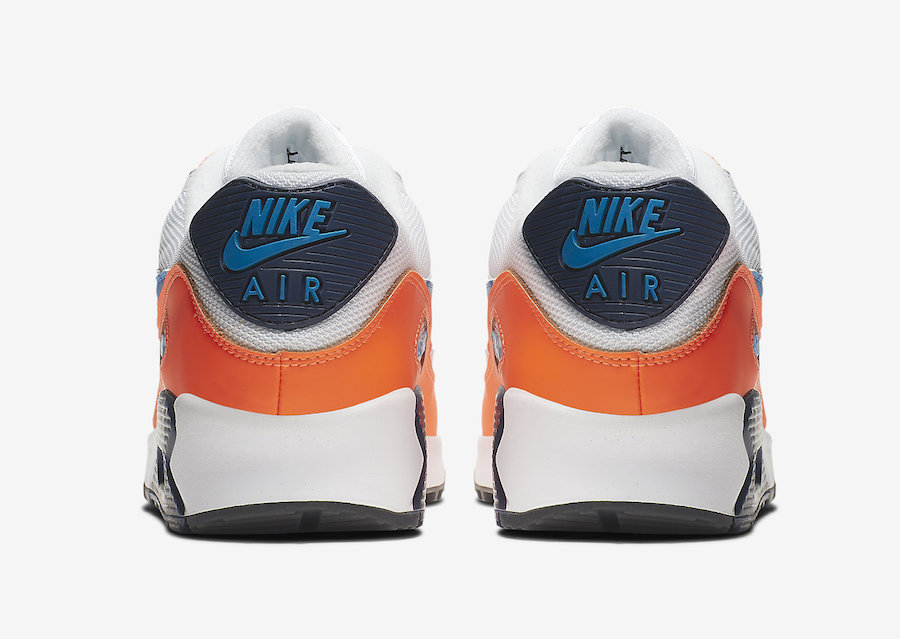 Nike Air Max 90 Total Orange Photo Blue AJ1285-104 Release Date - SBD