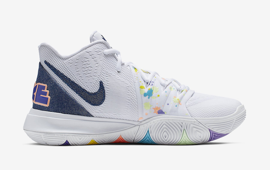 SEPATU BASKET SNEAKERS NIKE KYRIE 5 WHITE GOLD