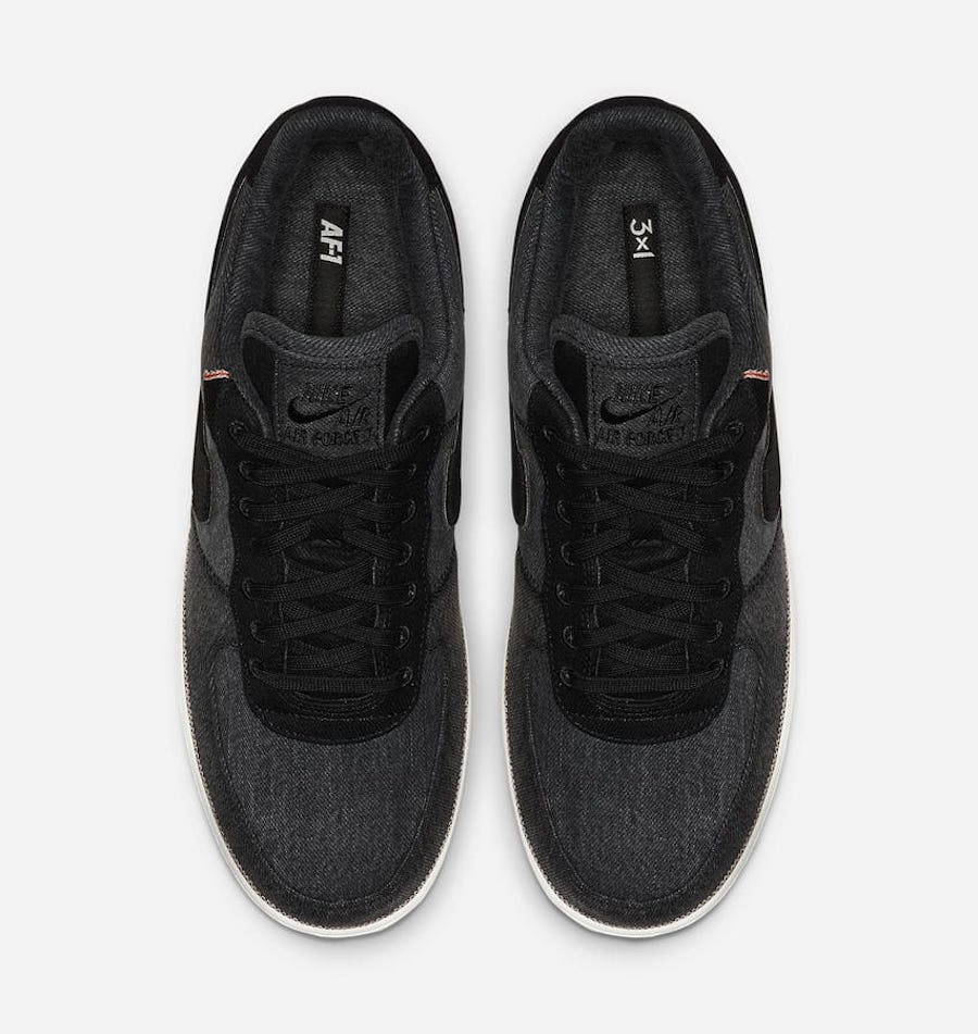 3x1 Nike Air Force 1 Black Denim 905345-006 Release Date