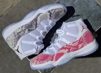 We’re smack in the middle of Jordan Brand’s scheduled drops of the Air Jordan 11 Low “Snakeskin” in the pink and light bone colorways, so the emergence of these super-rare samples of the Mid-top counterparts are a welcome coincidence as we await and ponder those releases. Originally teased by Drake during his memorable footwear purgatorial phase, these Air Jordan 11 “Snakeskin” samples feature the same mudguard print as the Low version alongside the “45” detailing on the heel – a nod to Jordan’s comeback late in the 1995 season. It begs the question – should Jordan Brand release these in the future? There’s no counting anything out at this point when it comes to Retro releases, but if you’ve got the deep pockets, they’re available for $12,500 a piece now at Index Portland.