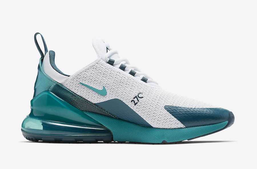 air max 270 white and teal