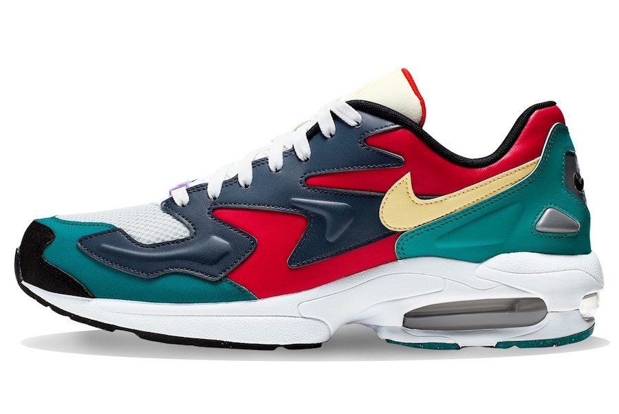 Nike Air Max2 Light Habanero Red Armory Navy Radiant Emerald BV1359-600 Release Date