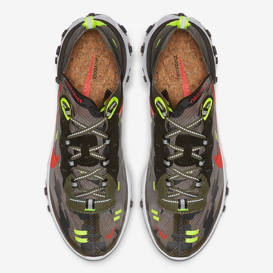 Nike React Element 87 Medium Olive Volt Crimson CJ4988-200 Release Date
