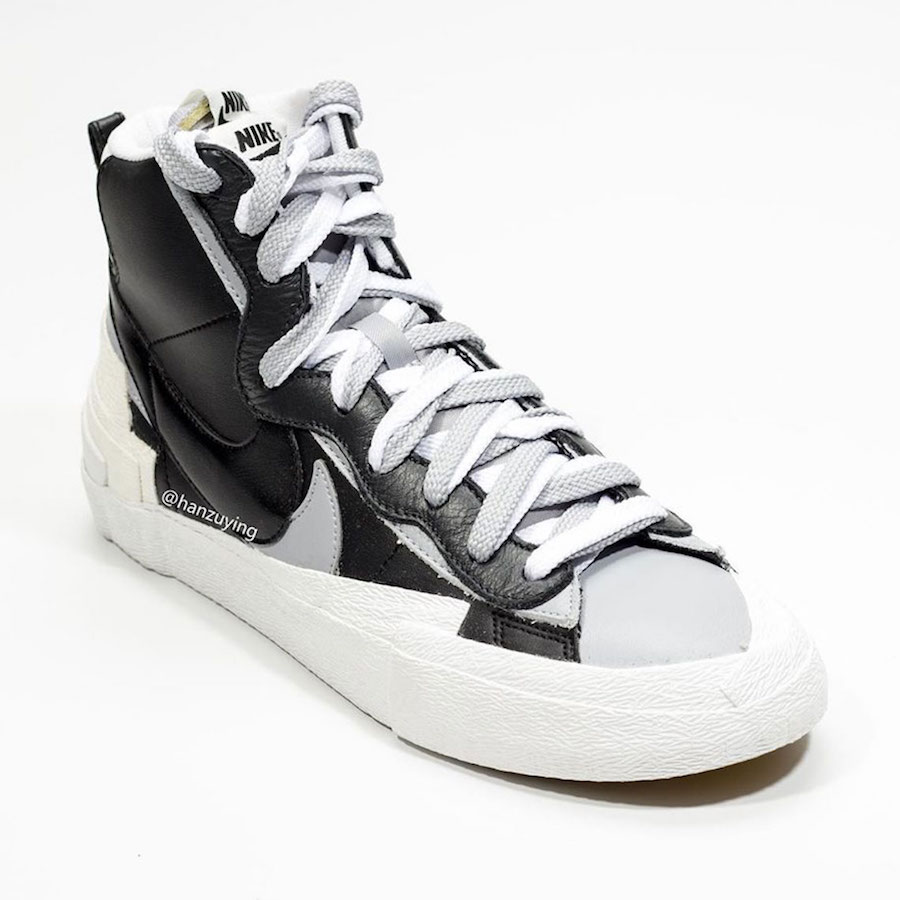 Sacai Nike Blazer Mid Black Wolf Grey BV0072-002 Release Date - SBD