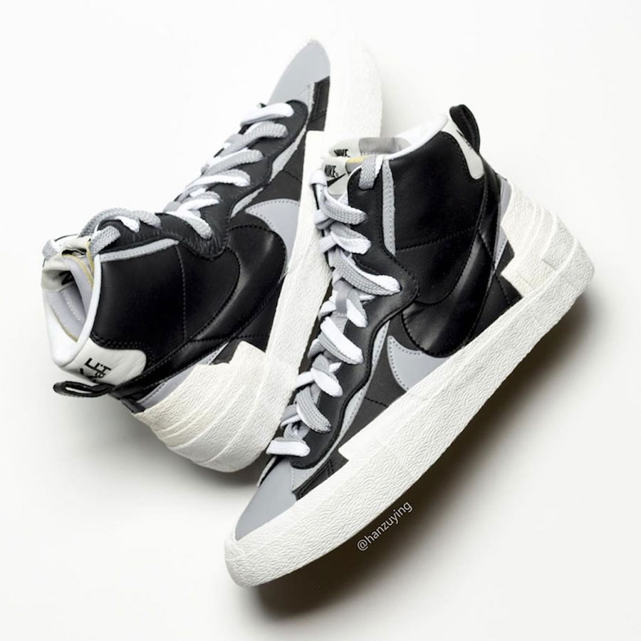 Sacai Nike Blazer Mid Black Wolf Grey BV0072-002 Release Date - SBD