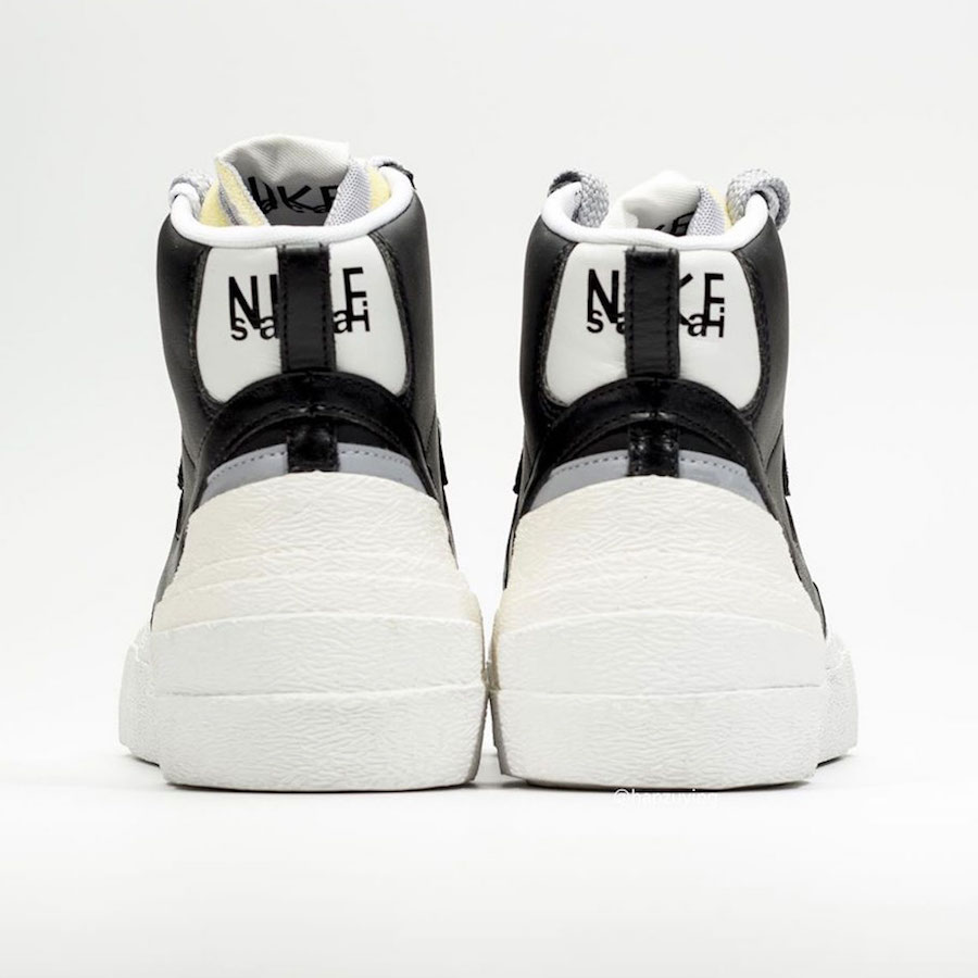 Sacai Nike Blazer Mid Black Grey White BV0062-002 Release Date
