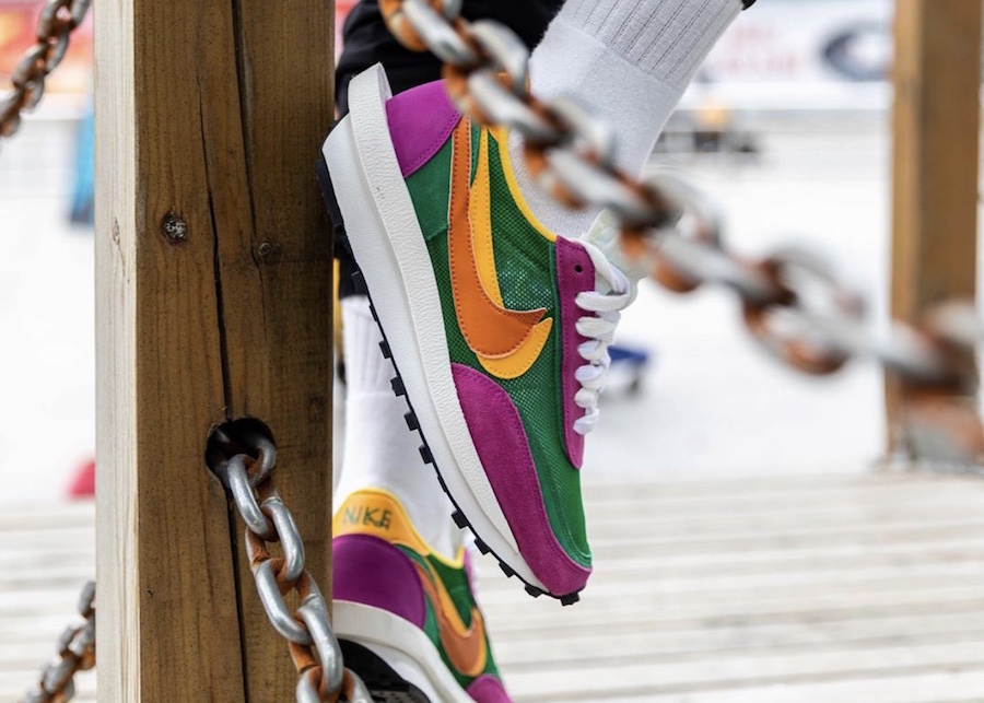 Sacai Nike LDWaffle Pine Green Clay Orange Del Sol BV0073-301 Release Date On-Feet
