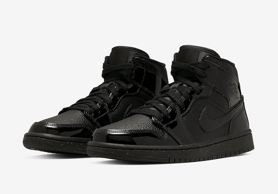 all black jordans with patent leather