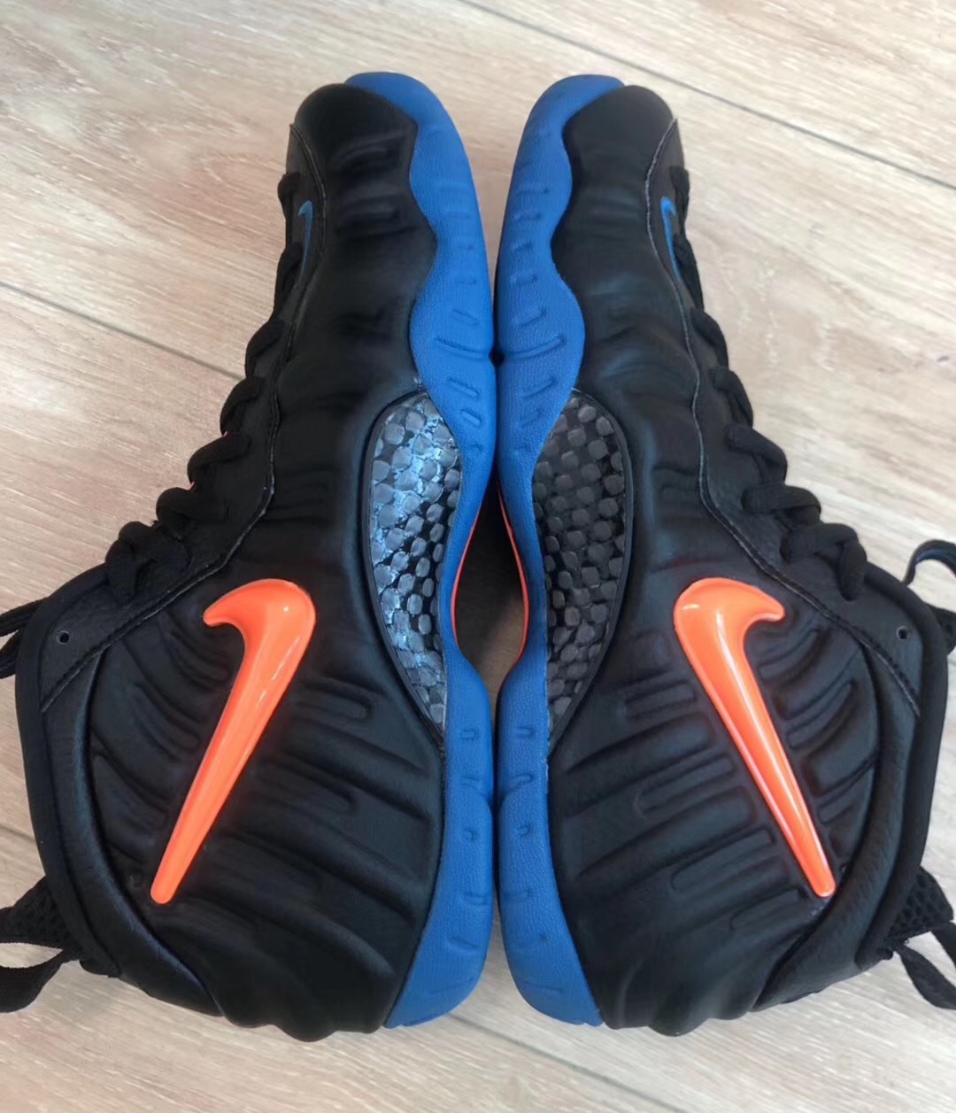 Nike Air Foamposite Pro Knicks Black Battle Blue Total Orange 624041