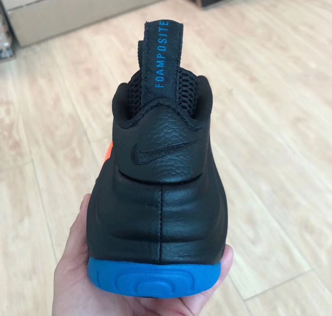 Nike Air Foamposite Pro Knicks Black Battle Blue Total Orange 624041-010 2019 Release Date