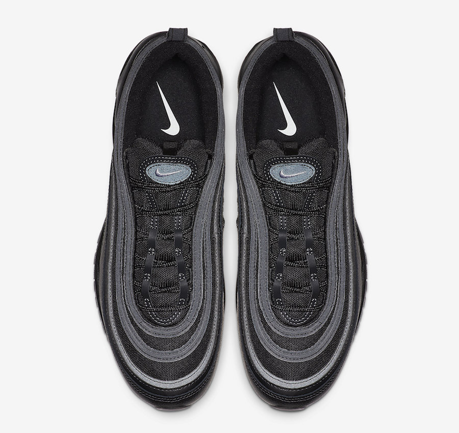 air max 97 black terry cloth on feet