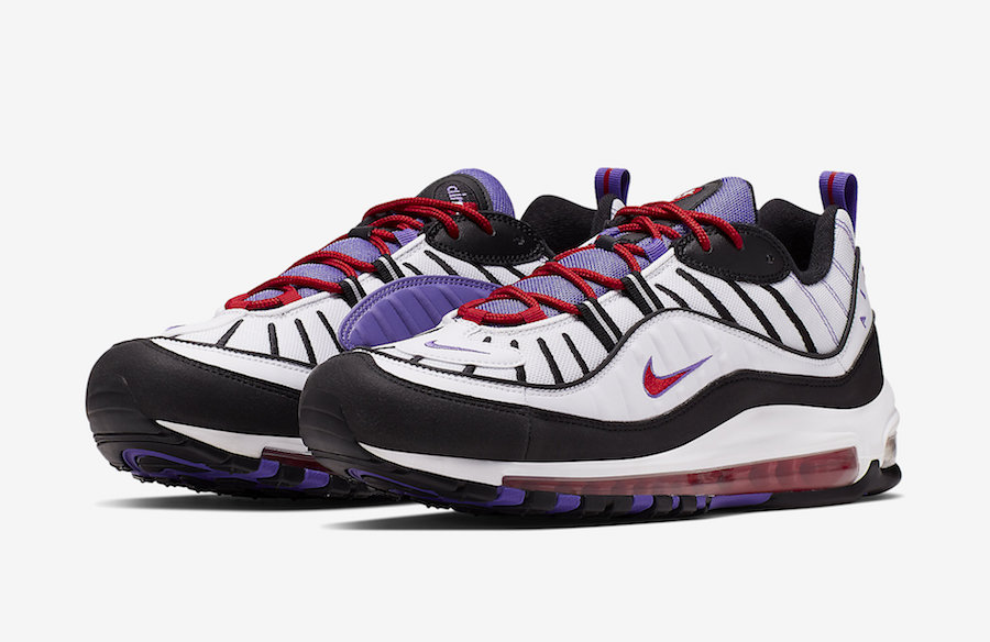 purple red black and white nikes
