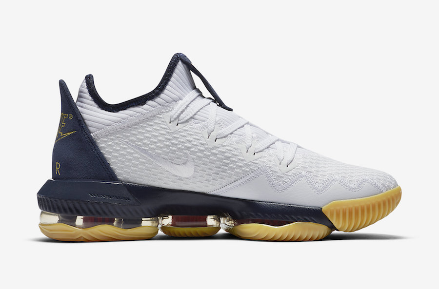 Nike LeBron 16 Low Olympic USA White Midnight Navy Metallic Gold CI2668-101 Release Date