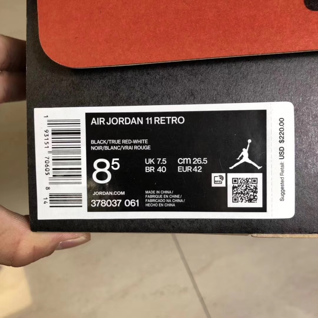 Air Jordan 11 Bred 378037-061 2019 OG Box