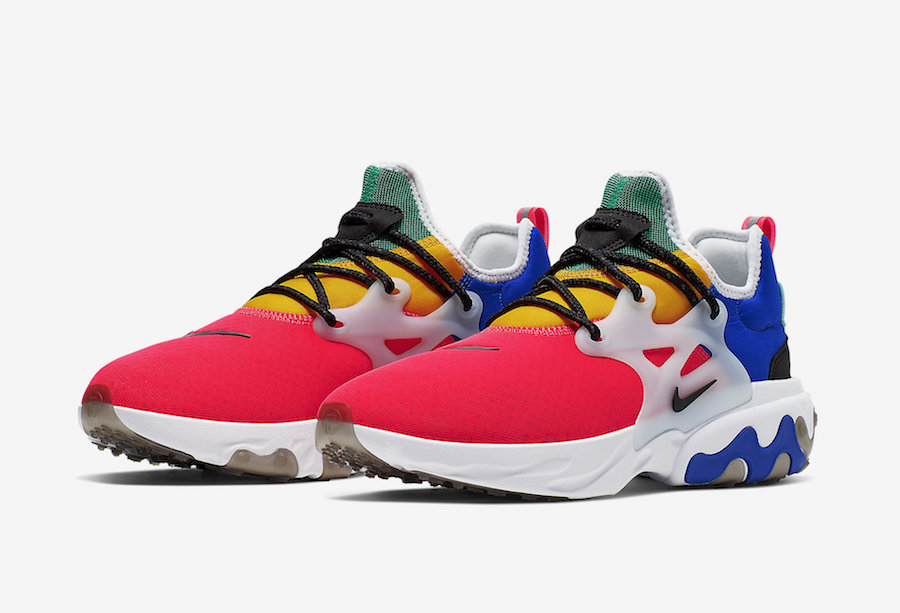 nike presto gold blue and red