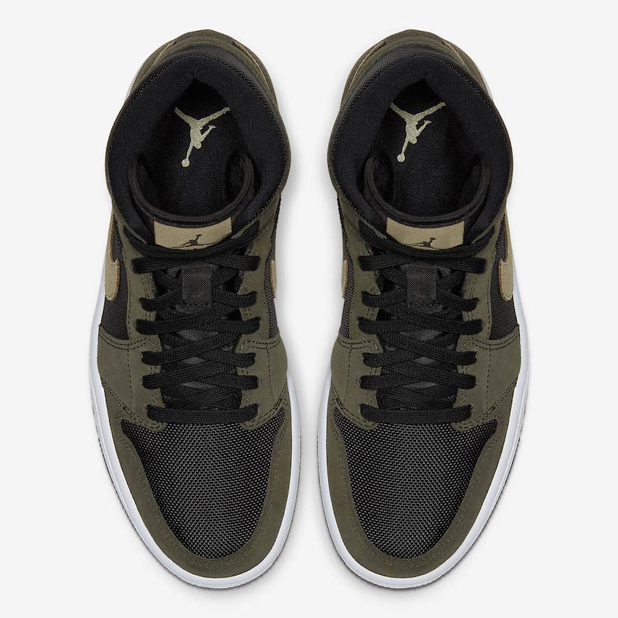 black and army green jordans