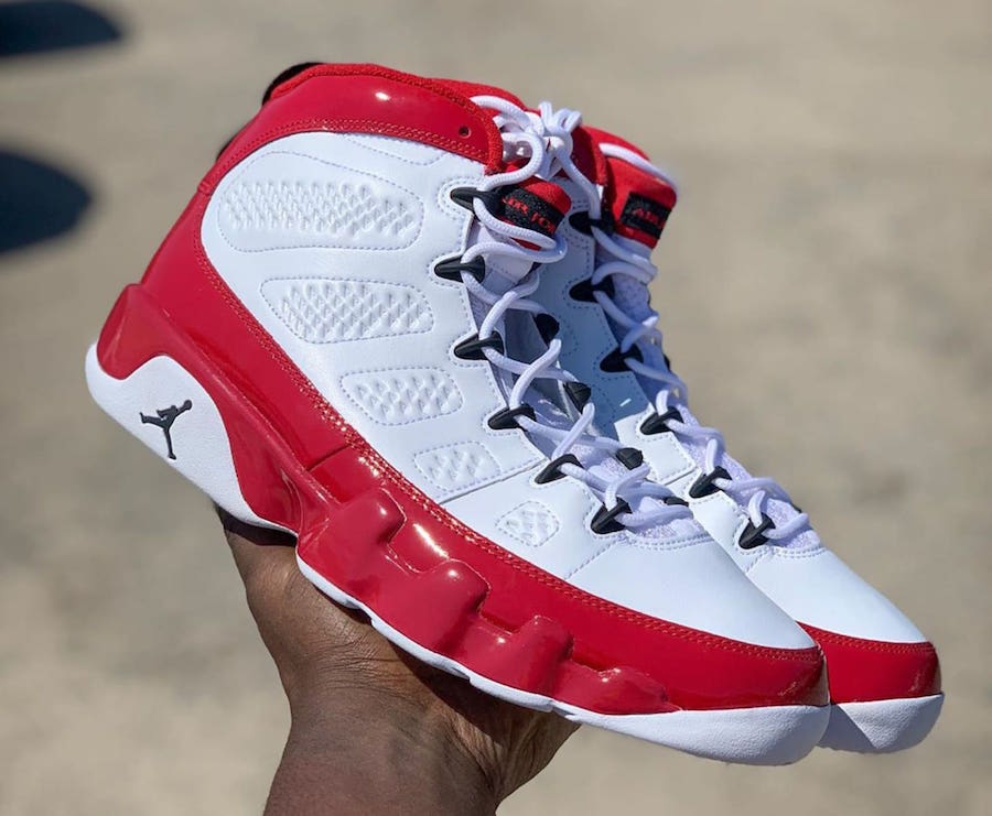 red and white jordan 9's