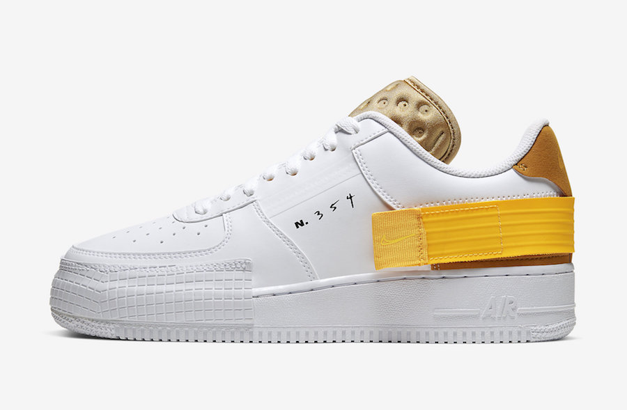 Nike AF1 Type White Gold Yellow AT7859-100 Release Date
