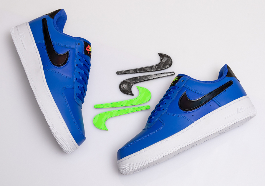 green and blue nikes