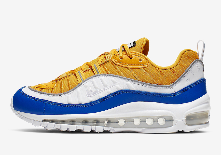 Nike Air Max 98 University Gold Game Royal AT6640-700 Release Date