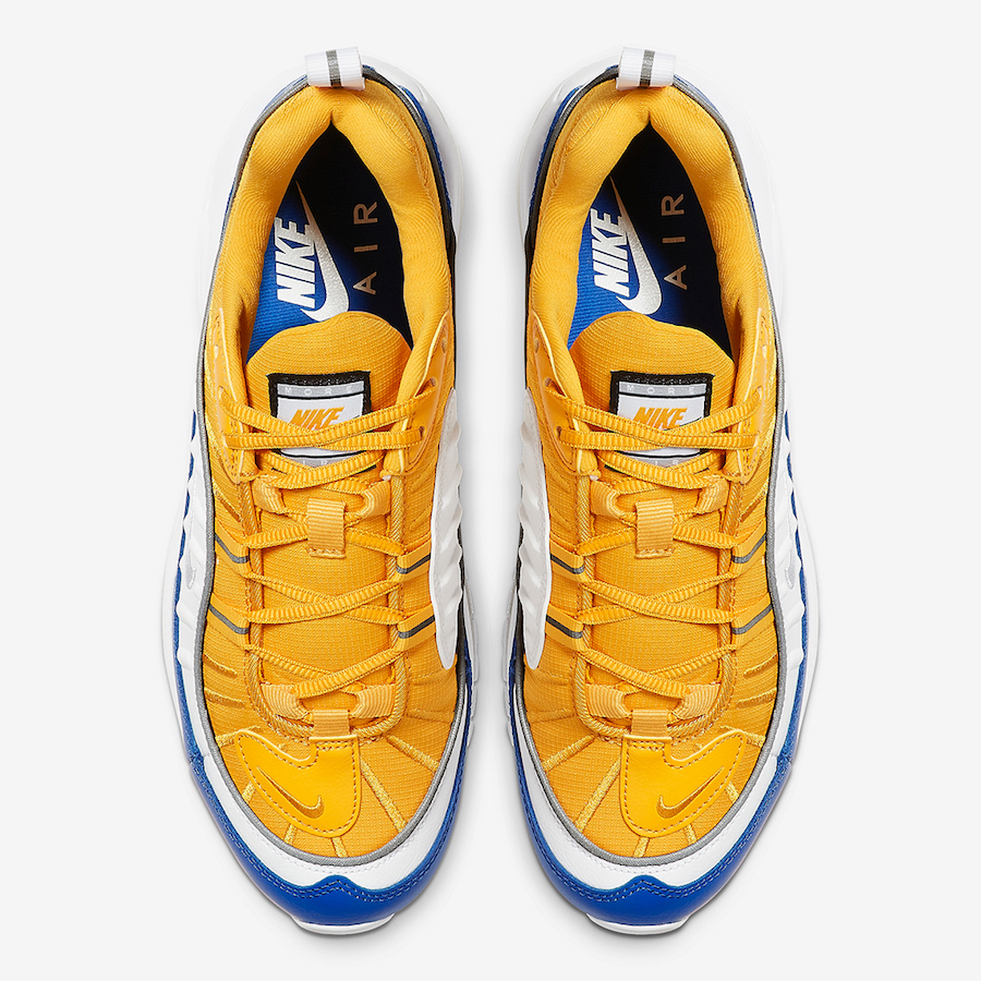 Nike Air Max 98 University Gold Game Royal AT6640-700 Release Date