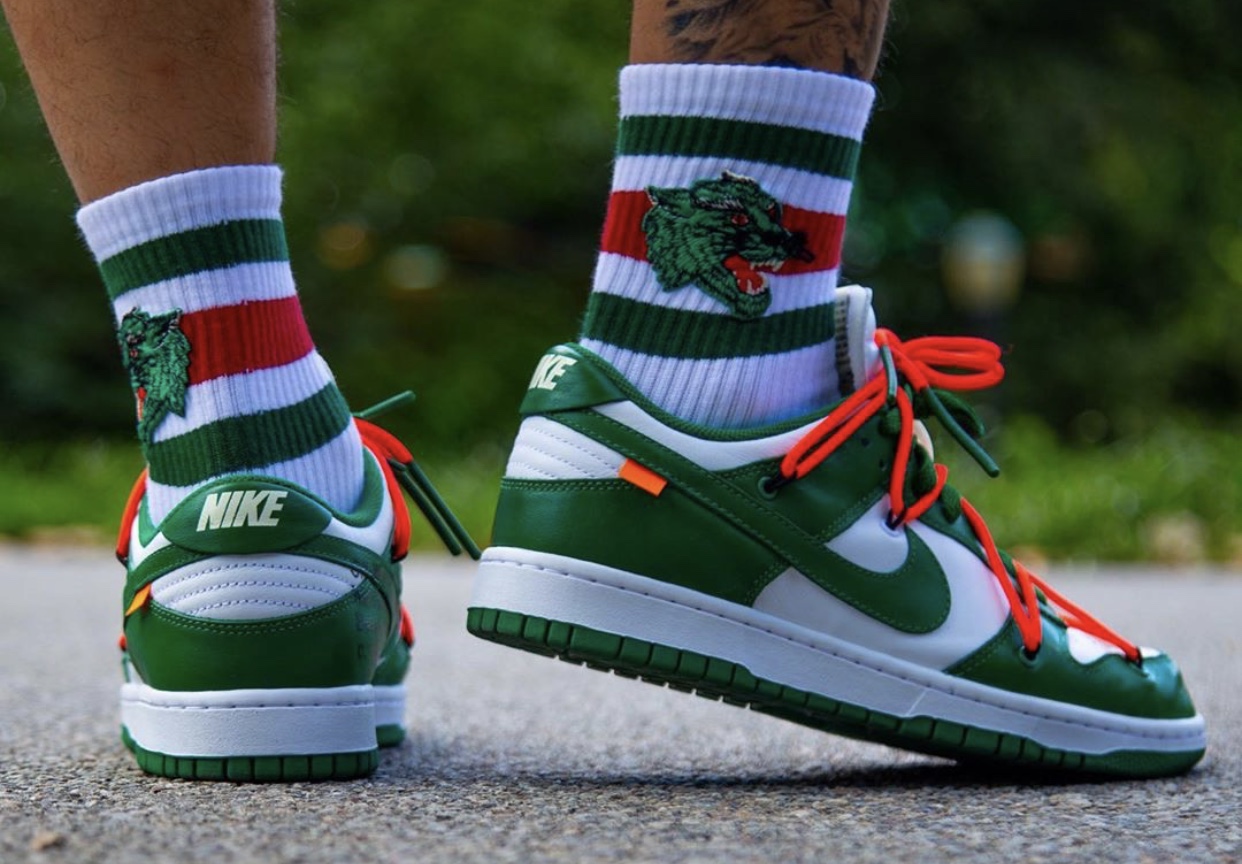 Off-White x Nike Dunk Low Pine Green CT0856-100 2019 Release Date Pricing
