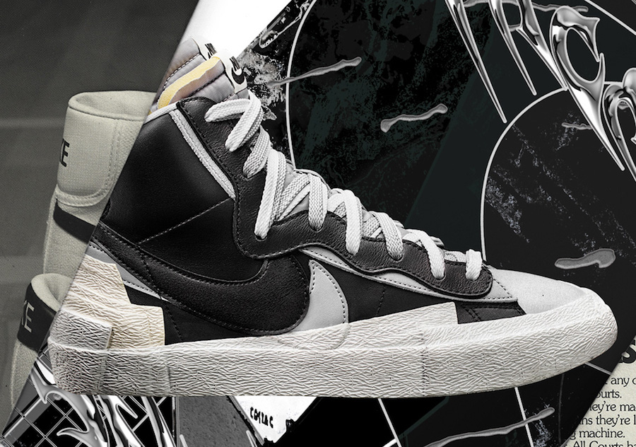 Sacai Nike Blazer Mid Black White Release Date - Sneaker Bar Detroit
