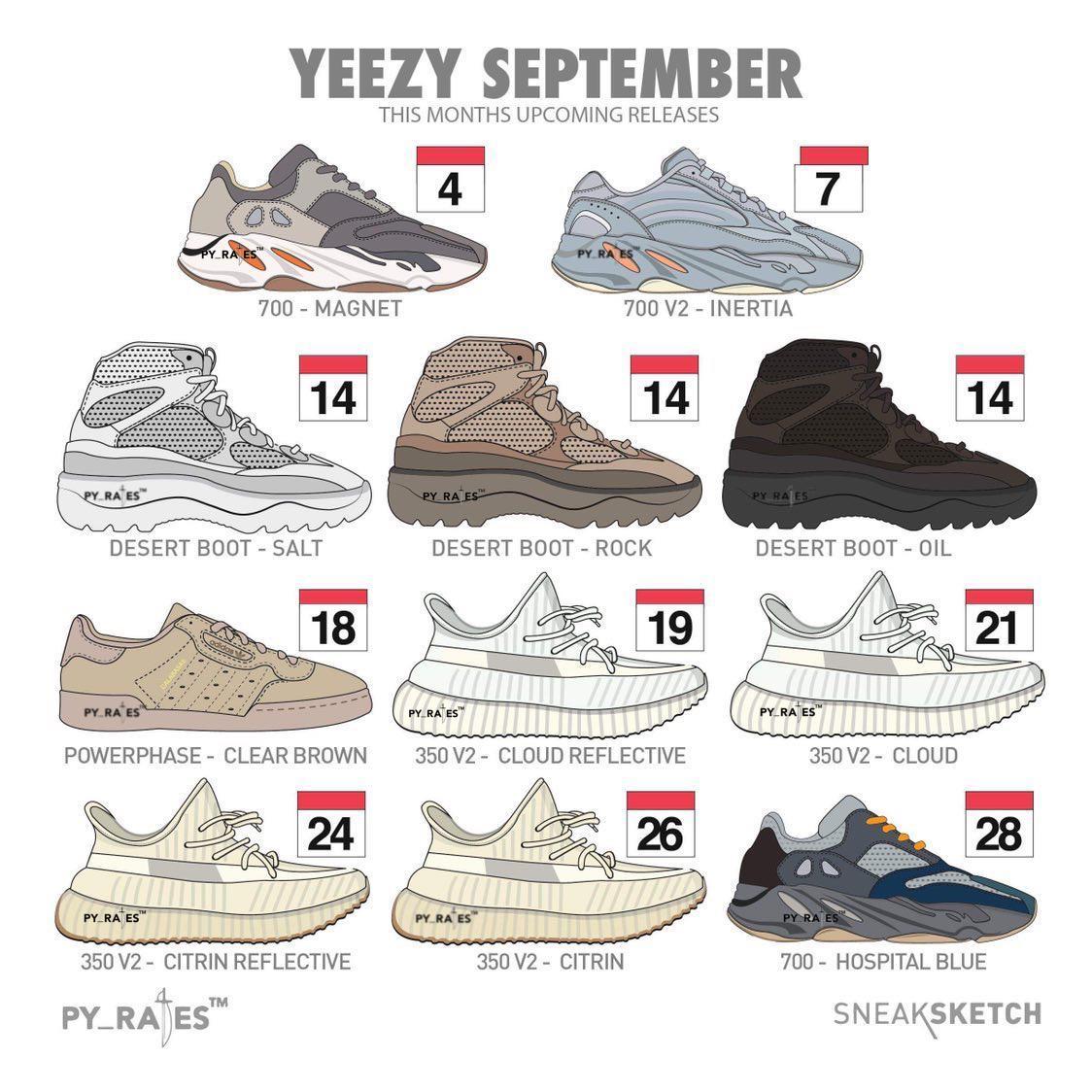 inaktive På kanten orientering adidas Yeezy September 2019 Release Date - Sneaker Bar Detroit