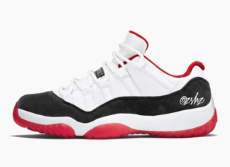 Air Jordan 11 Low Suede White University Red Black True Red AV2187-160 Release Date Info